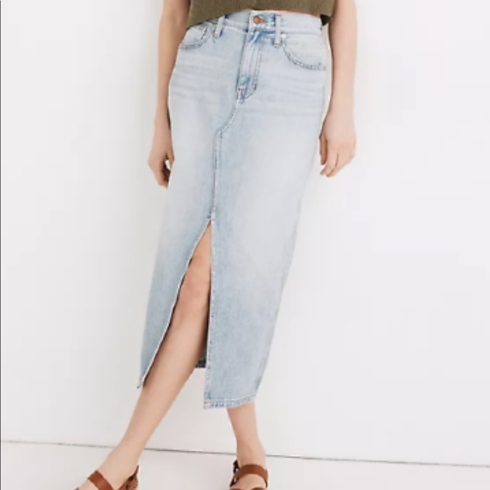MADEWELL Rigid Denim A-Line Midi Skirt